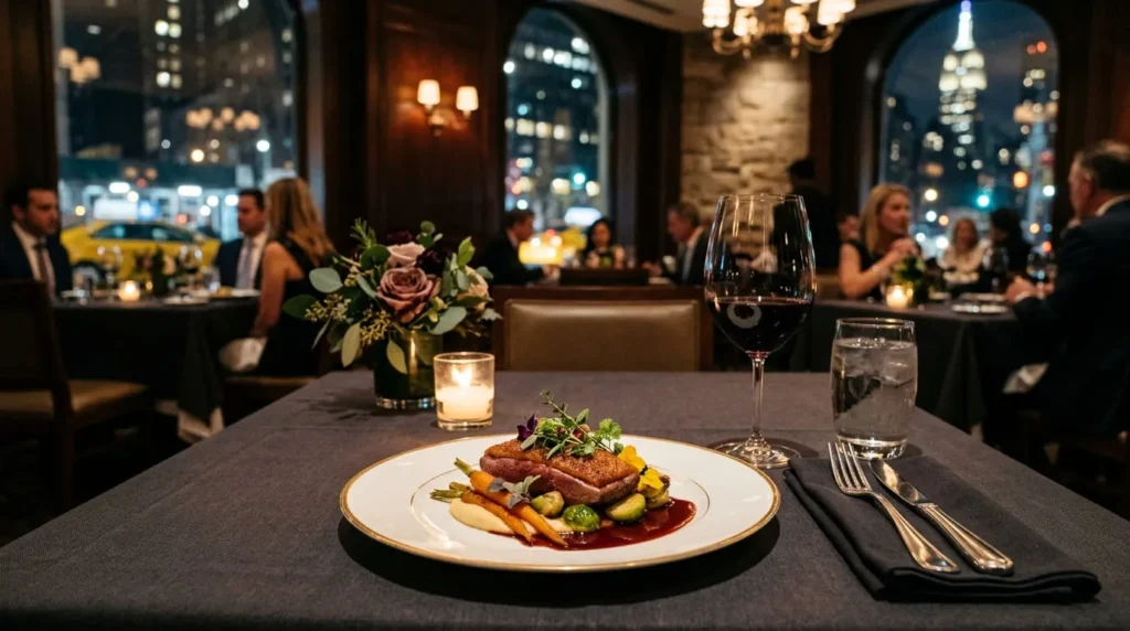 Upscale plated dish at one of the best places to eat in NYC