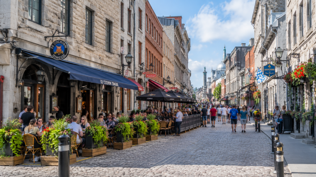 Cobblestone street in Old Montreal showing fun things to do in Montreal near Rue Saint-Paul