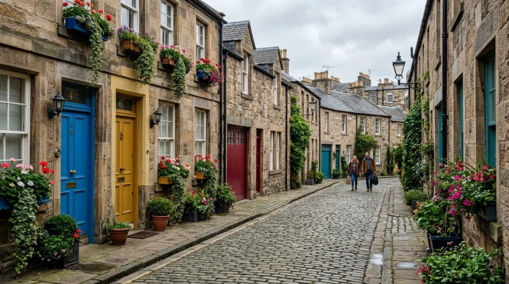 Quiet lane, one of the free things to do in Edinburgh