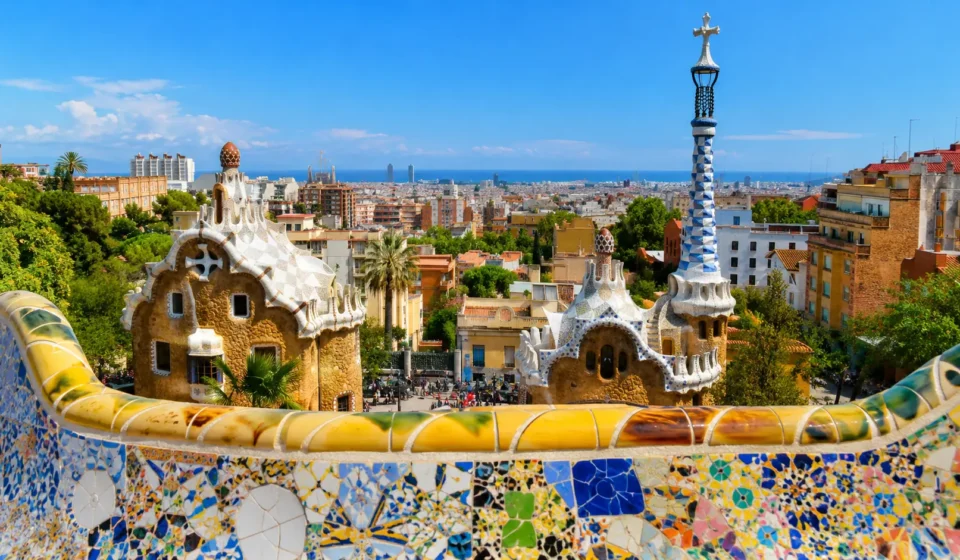 Colorful mosaic terrace at Park Guell, a must-see stop on any barcelona itinerary 5 days plan