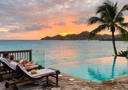 Best Cancun resorts pool deck overlooking the Caribbean Sea