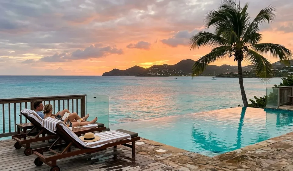 Best Cancun resorts pool deck overlooking the Caribbean Sea