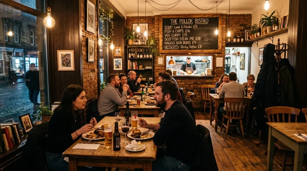places to eat Glasgow Southside restaurant interior