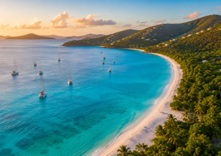Aerial view of Magens Bay, one of the best things to do in St Thomas Virgin Islands