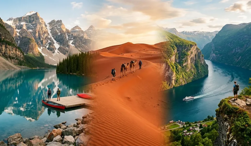 Collection of the most scenic places to visit around the world, from mountains to deserts and fjords