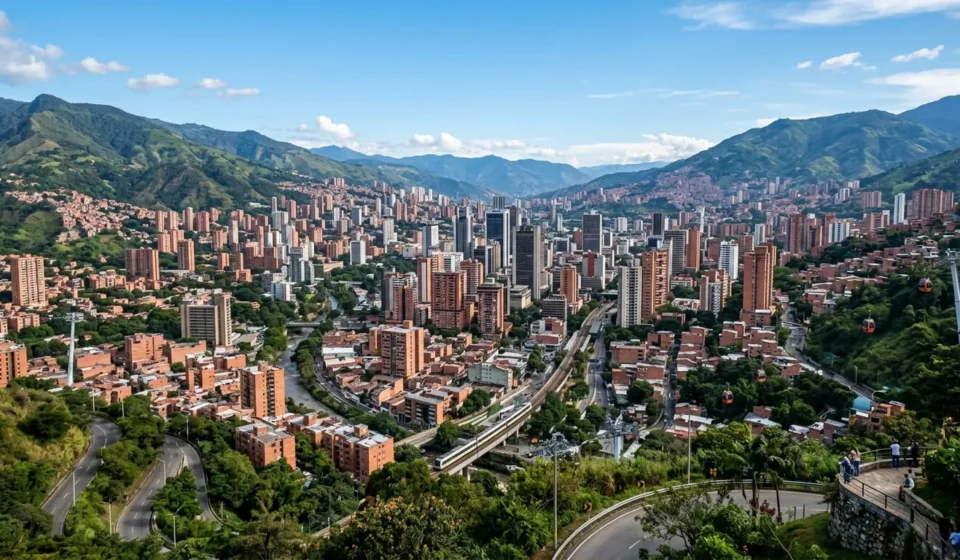 A wide valley skyline highlighting outdoor things to do in Medellin Colombia