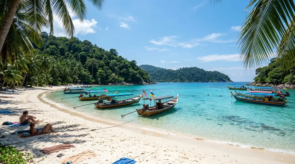 Turquoise water and white sand beach, a top things to do in Malaysia for island lovers