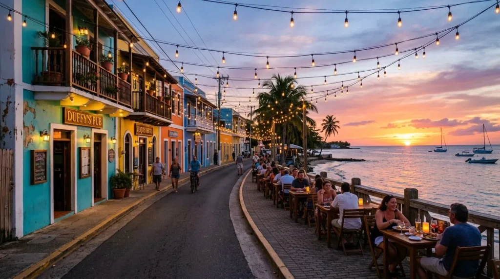 The Esperanza malecon at sunset, a relaxing part of any things to do in Vieques itinerary