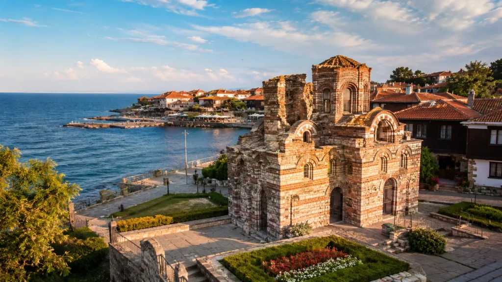 Byzantine church ruins in Nessebar, a top coastal destination among things to do in Bulgaria