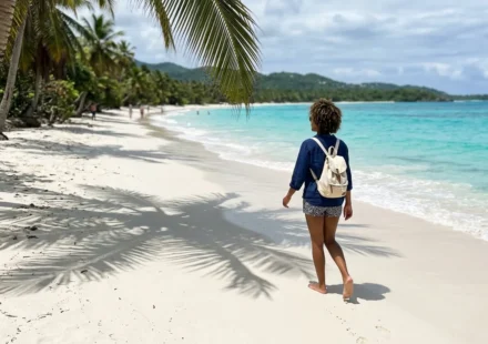 Best islands in the Caribbean beach with turquoise water and palm trees