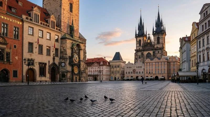 Astronomical Clock in Old Town Square, one of the top Prague things to do at sunrise
