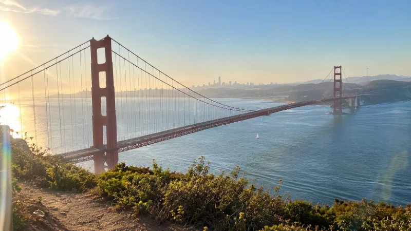What to do in San Francisco - view of the Golden Gate Bridge from a hiking trail