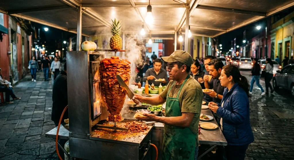 Taco stand in Mexico City, one of the most fun places to travel for street food