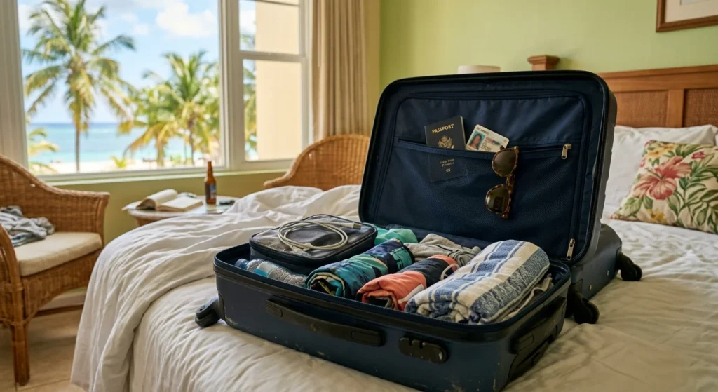 Packed carry-on with a passport as backup for travelers asking do you need a passport to go to Puerto Rico